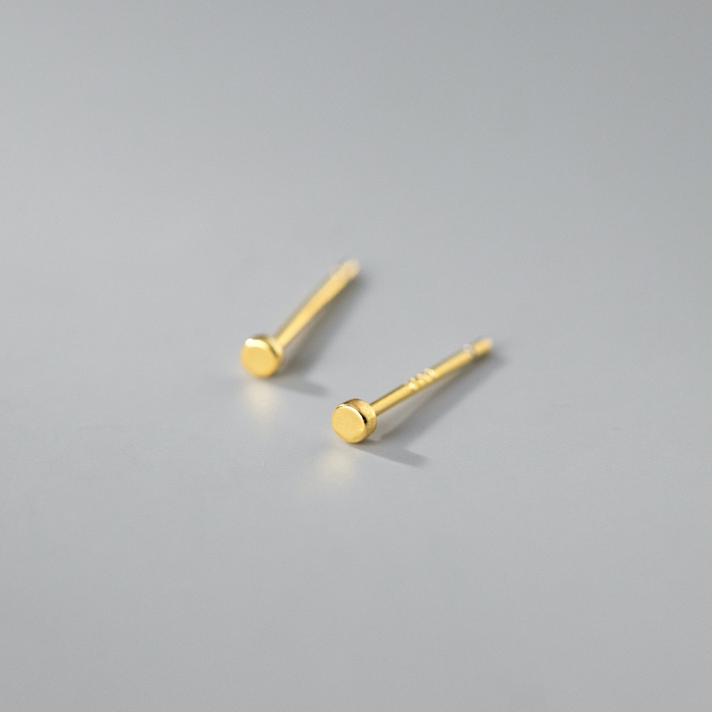 Sterling Silver Stud Earrings Geometric Minimal Classic Round Earrings 15$